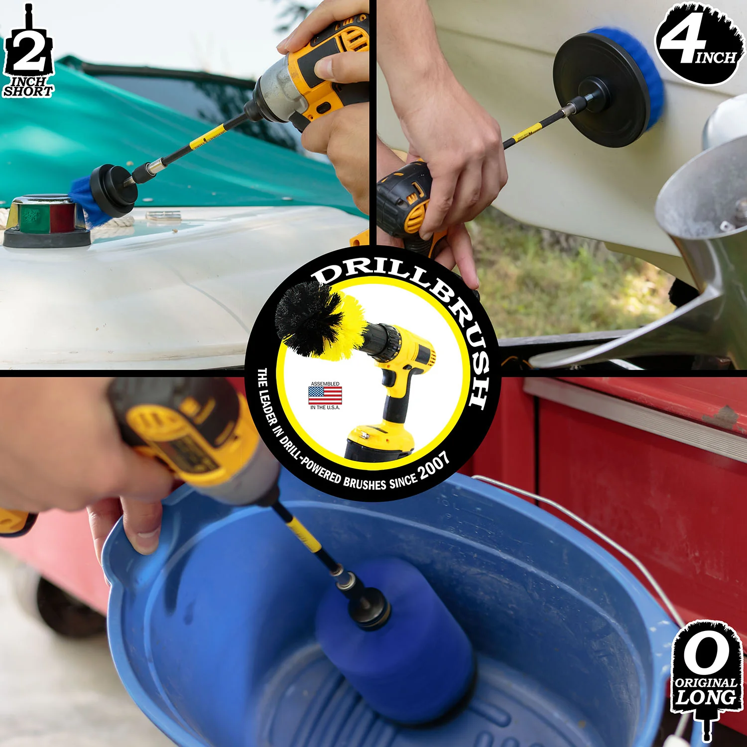 4in Flat Brush, 2in Short Brush, and Jumbo Original all in Medium Blue Plus 5" Extension - Aquarium Cleaning Products | B-S-42J-5X-QC-DB - Image 4
